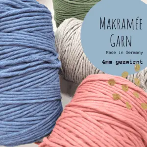 Makramée Garn 4mm gezwirnt | 100% Baumwolle
