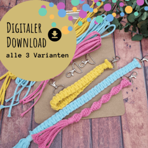 Kinder 3er DIY-Videoanleitung Makramée Schlüsselband