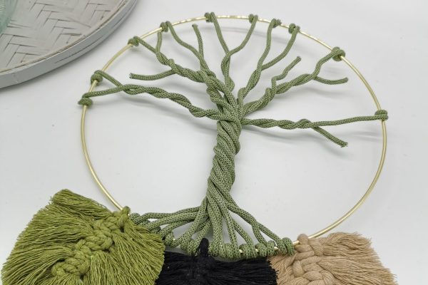 Lebensbaum Ring Sonderanfertigung Makramée Federn