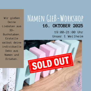 Workshop Stuttgart Gipskeramik Gießen 16.Oktober 2025