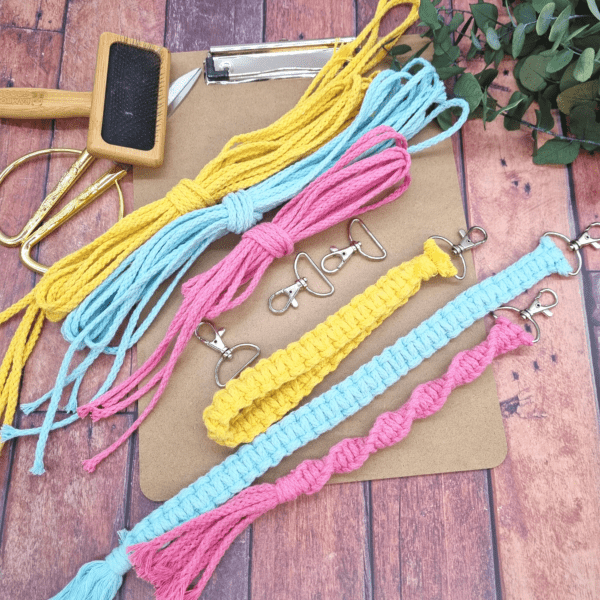 Kinder Makramée Schlüsselband 3er DIY-Set