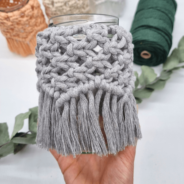 DIY-Kit Bastelset Makramee Windlicht