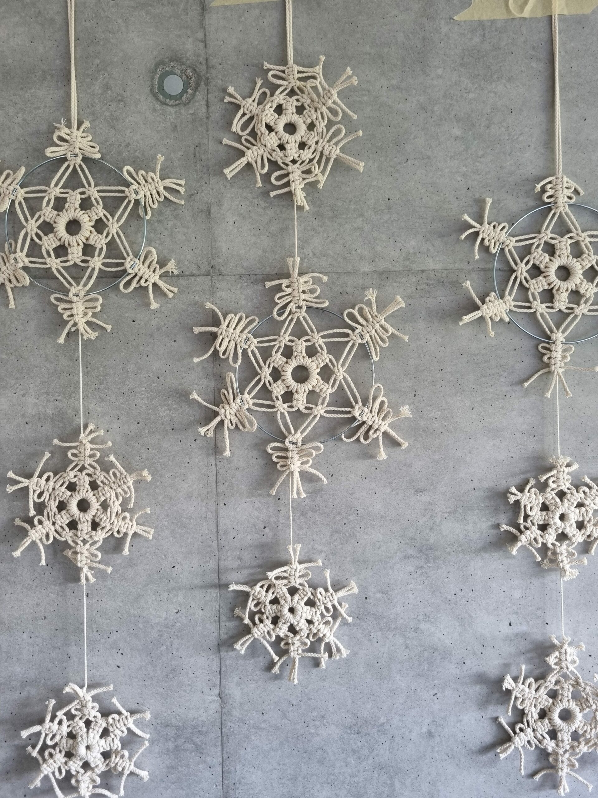 Makramee Schneeflocken Anleitung