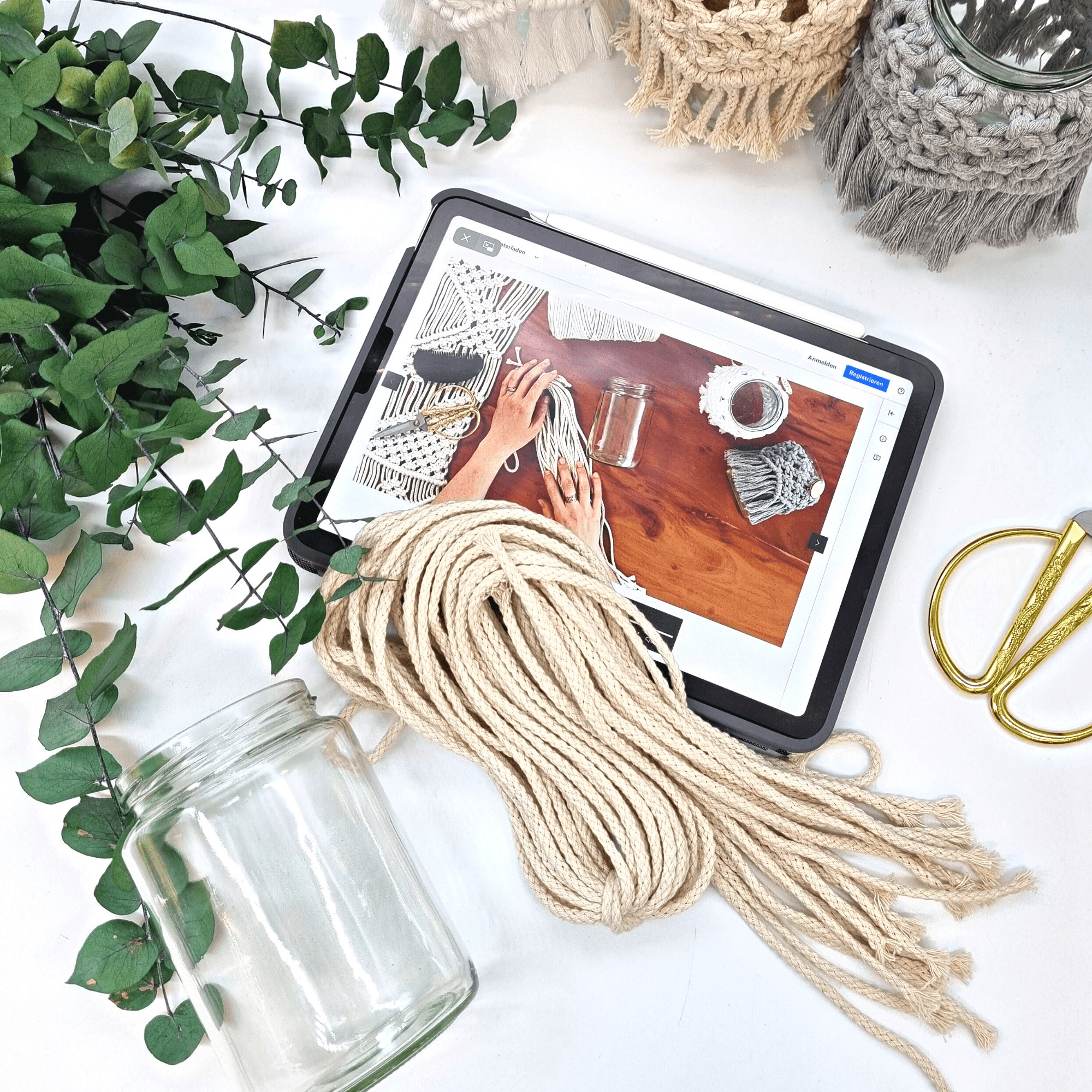 Makramee Anleitung Windlicht